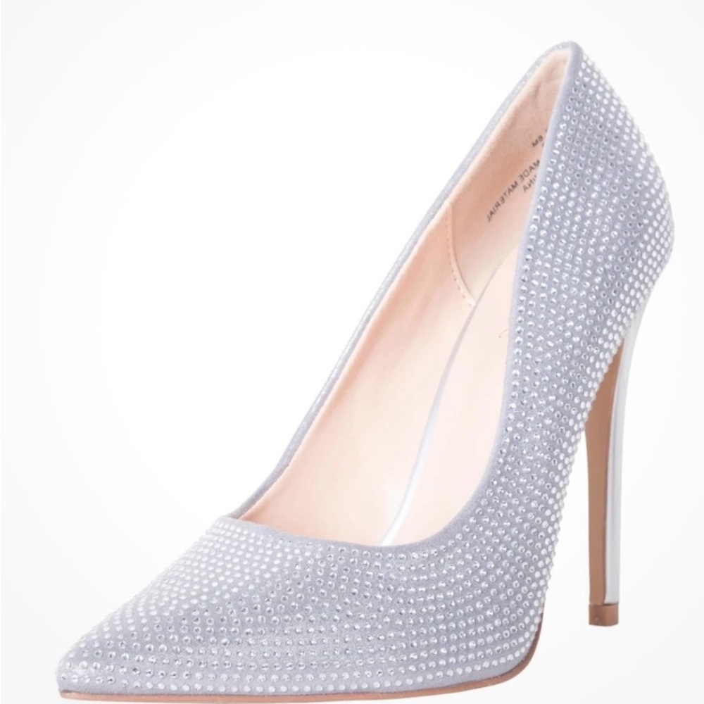 Lauren Lorraine Sparkling Silver Heels NEW IN BOX SZ 8.5